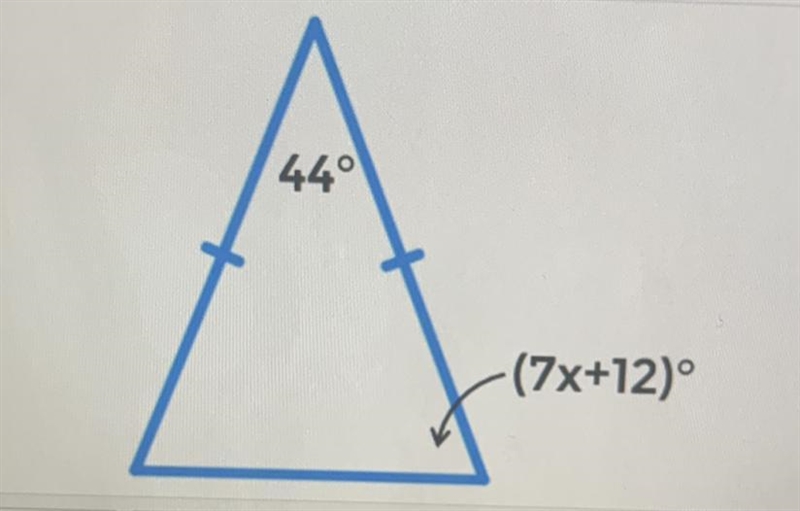 does anyone know how to complete this problem? i need to find x. any help will be-example-1