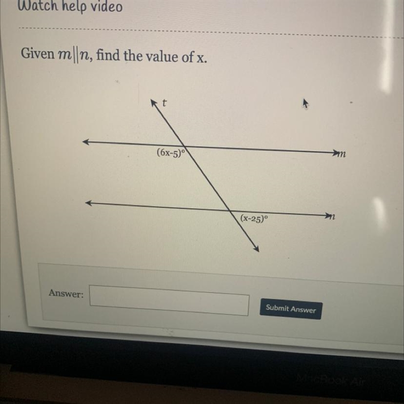 Given m||n, find the value of x-example-1