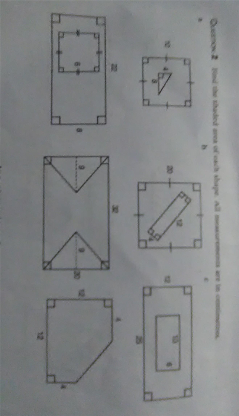 How do this math problem? of shaded region shapes question 2) find the area of each-example-1