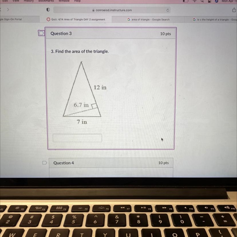 (PLEASE PLEASE HELP) Find the area of the triangle.-example-1