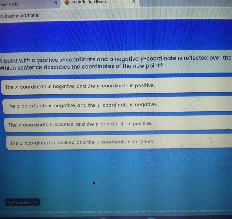 a point with positive x coordinate in a meander Y coordinates is reflected over the-example-1