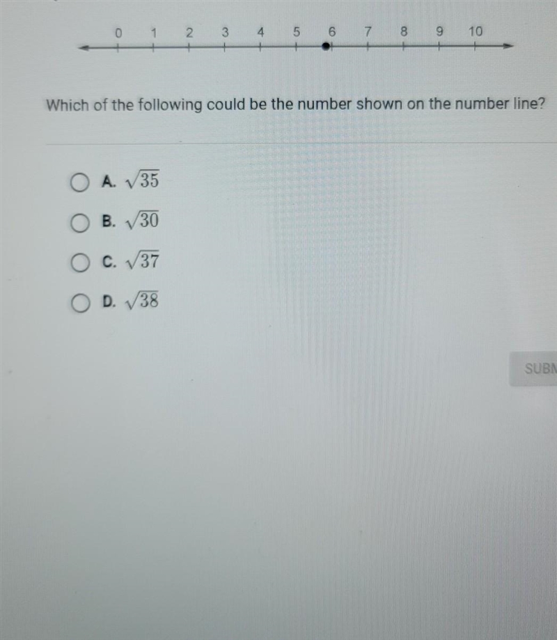 Which of the following could be the number shown on the number line? ​-example-1