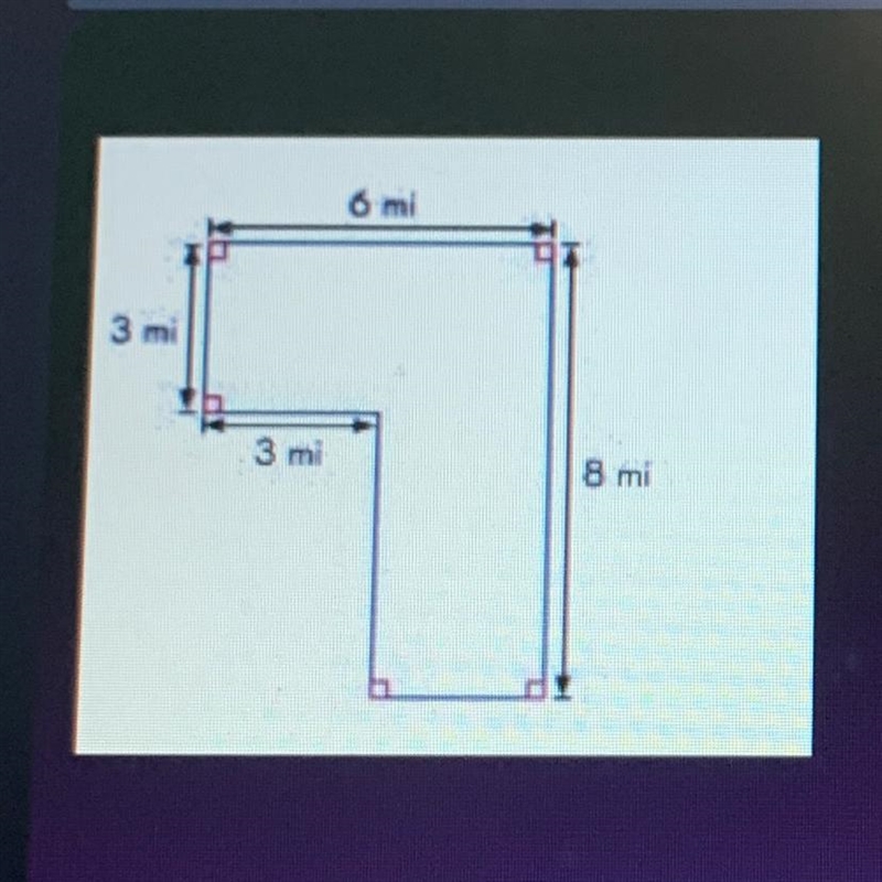 Find the missing sides and the perimeter 20 miles 23 miles 28 miles 21 miles-example-1