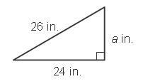 Write an equation you could use to find the length of the missing side of the right-example-1