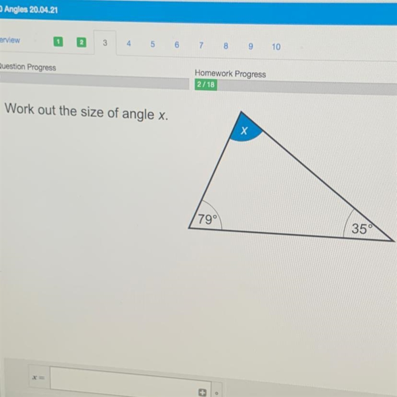 Work out the size of angle x-example-1