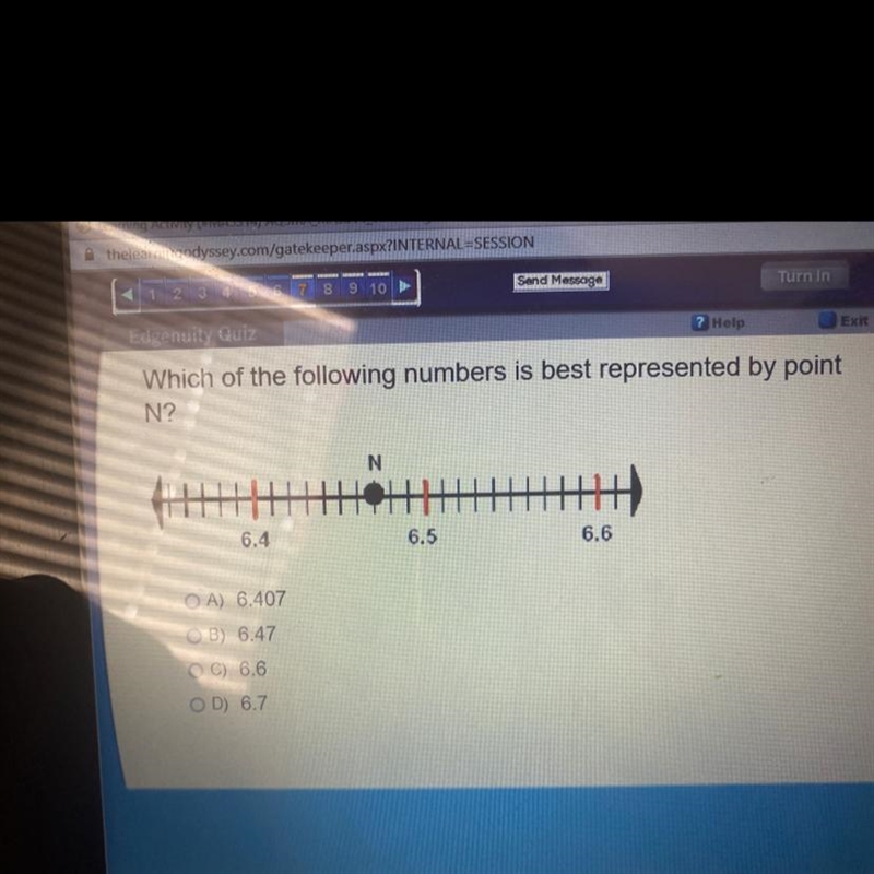 Hi! can someone help me pls? :) A. 6.407 B. 6.47 C. 6.6 D. 6.7-example-1