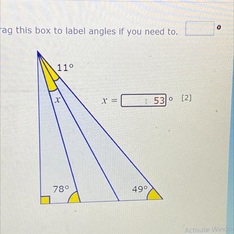 Is this answer correct? (angel sums triangle)-example-1