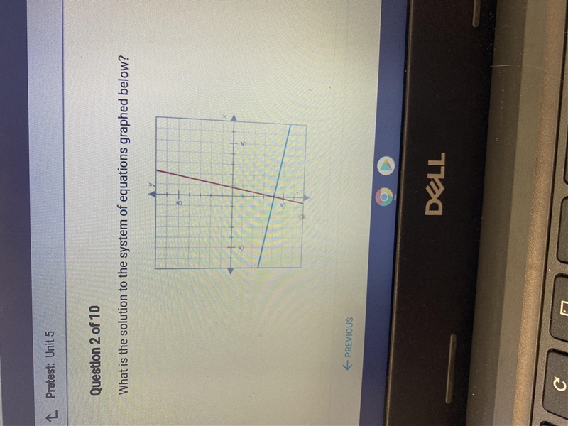 What is the solution to the system of equations graphed below? A (2, 5) B(-5, -3) C-example-1