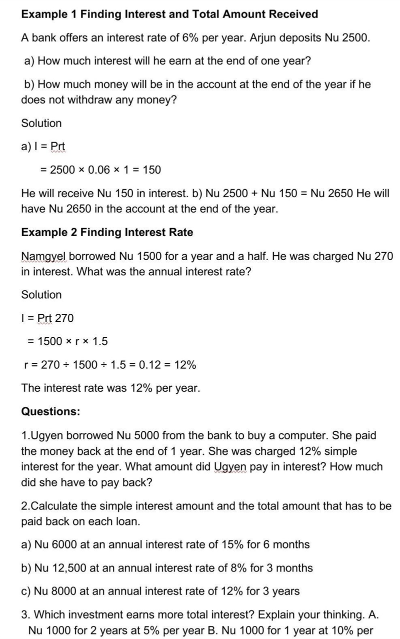 Using those examples,can you please solve; At one time,the Bhutan National Bank charged-example-1