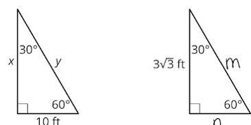 Solve for the unknown side lengths in each triangle-example-1