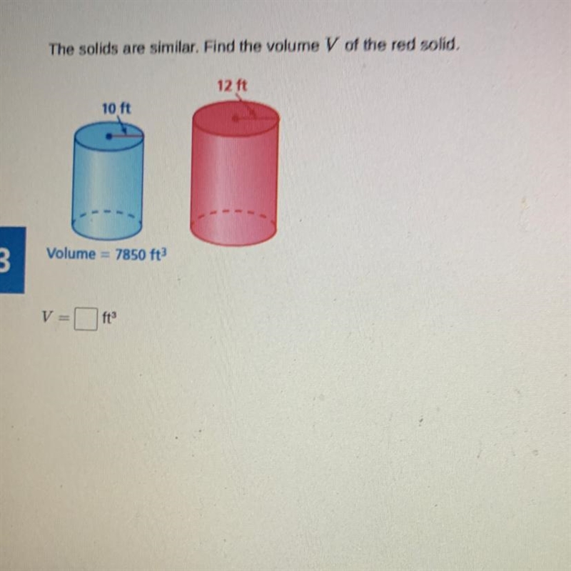 The solids are similar. Find the volume V of the red solid.-example-1