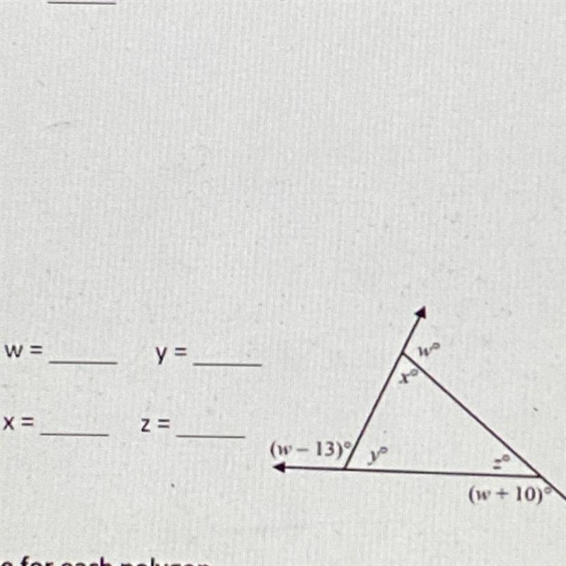 8. W= y=- X= Z- (w - 13) (w + 10)-example-1