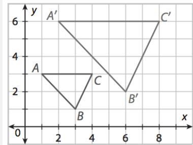 What will be the scale factor of the dilation below? k = 1/2 k = 2 k = 3 k = 1/3-example-1