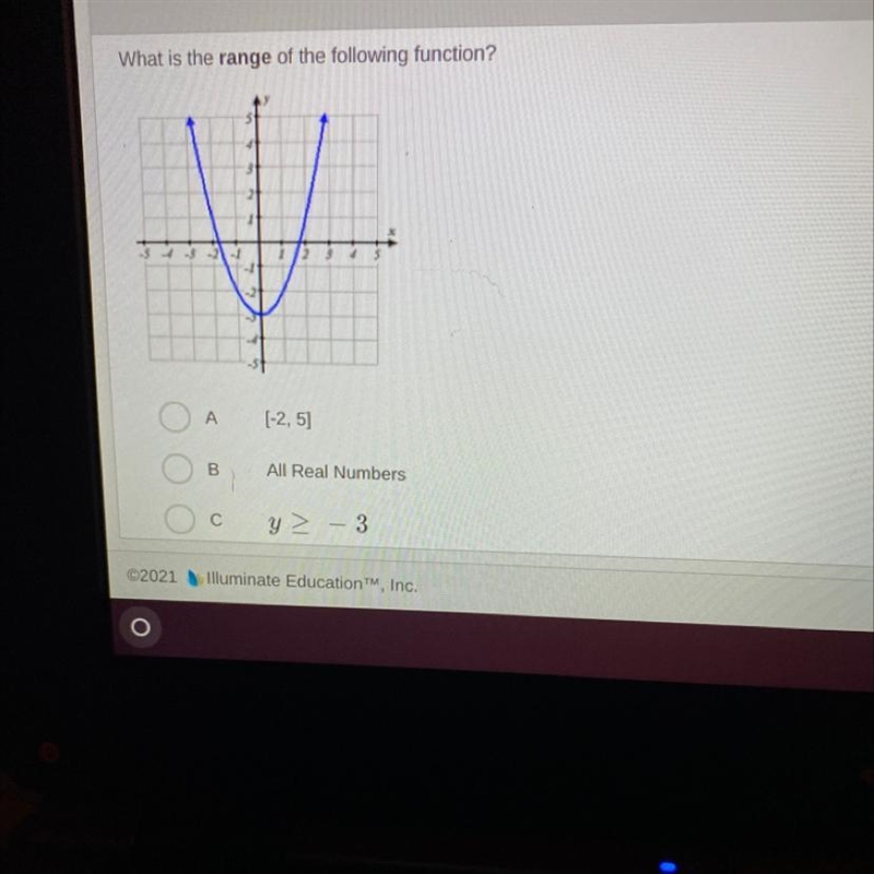 What the rang of the following function is-example-1