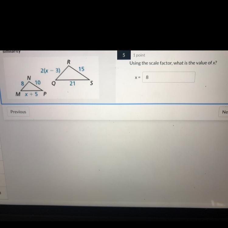 Using the scale factor, what is the value of x? X=-example-1