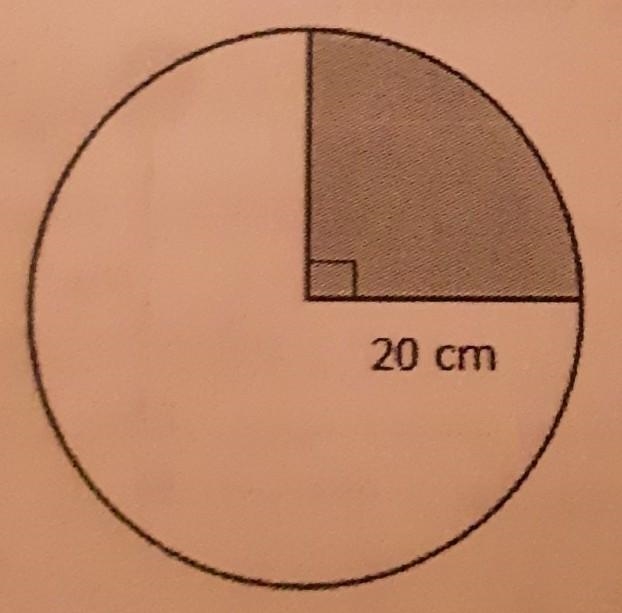 Margarita traces a circle with a radius of 20 centimeters like the one shown below-example-1