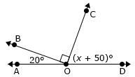 If ∠AOB, ∠BOC, and ∠COD are supplementary angles, then what is the value of x and-example-1