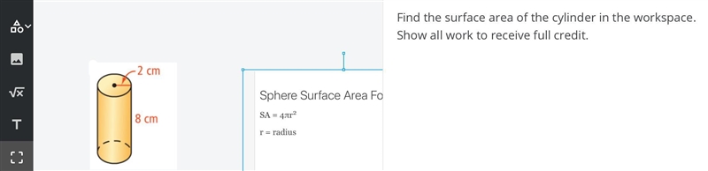 CACHLATE THE SURFACE AREA, SHOW WORK!!! WILL GIVE BRAIN!!-example-1