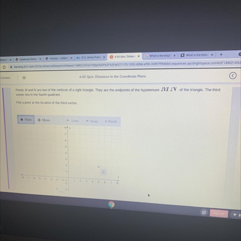 points m and n are two vertices of a right triangle. they are the endpoints of the-example-1