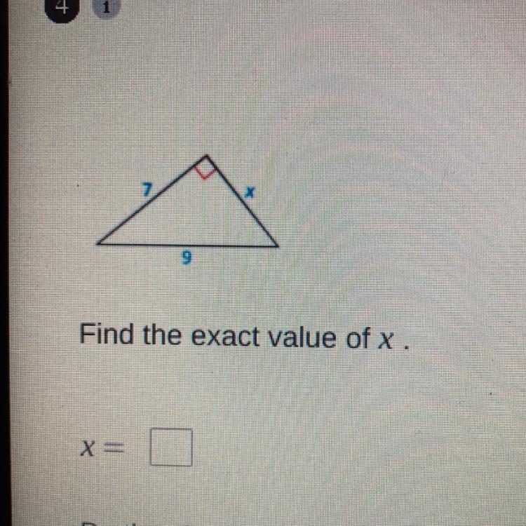 Find the exact value of x-example-1