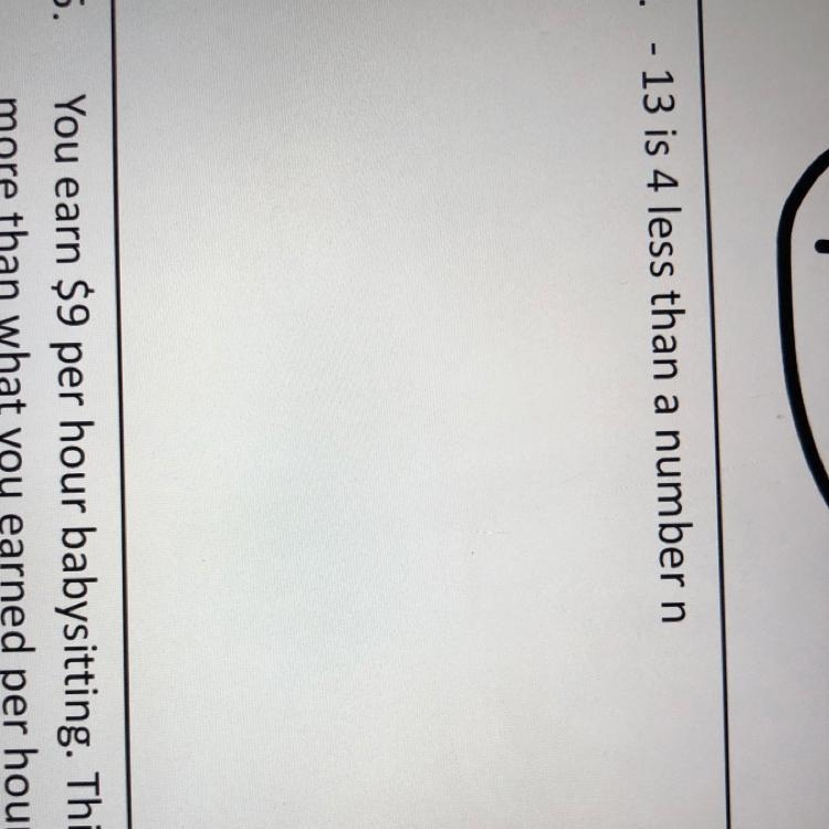 -13 is 4 less than a number n-example-1