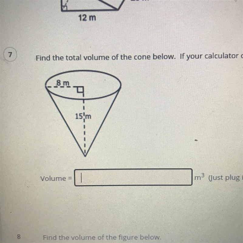 What’s the total volume of this cone?-example-1