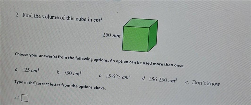 Find the volume of this cube in cm³​-example-1