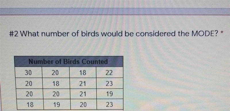 I NEED HELP PLEASE. What number of birds would be considered the MODE?​-example-1