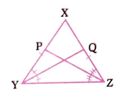 In the adjoining figure, XY = XZ . YQ and ZP are the bisectors of \angle XYZ and \angle-example-1