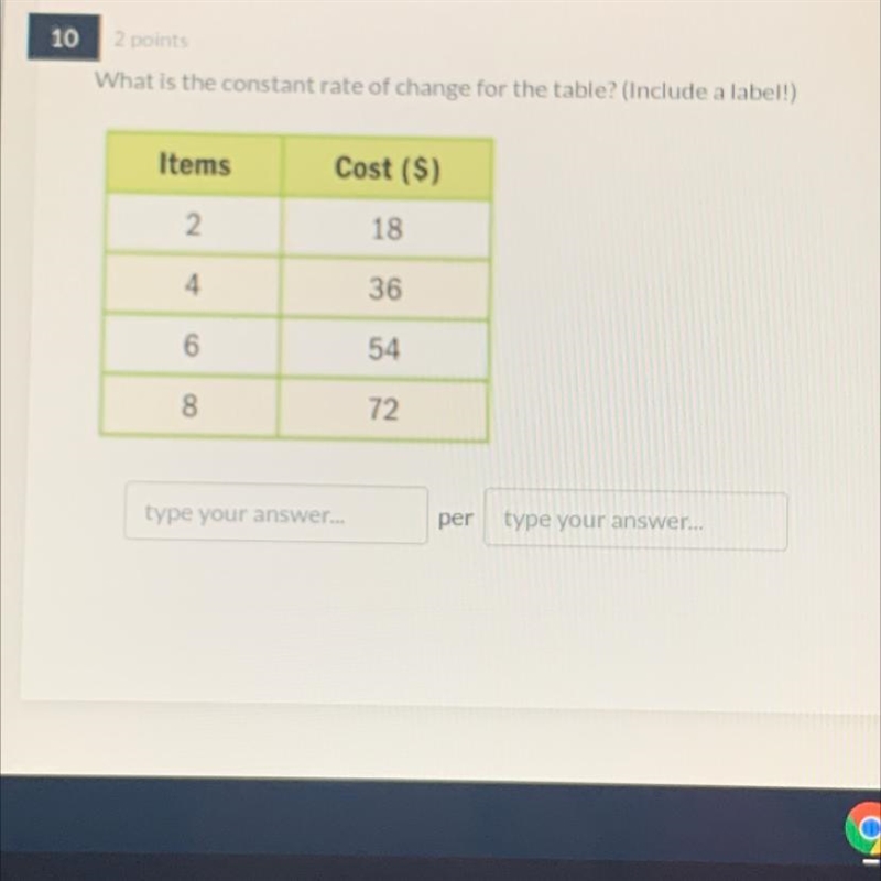 What is the constant change for the table ?-example-1