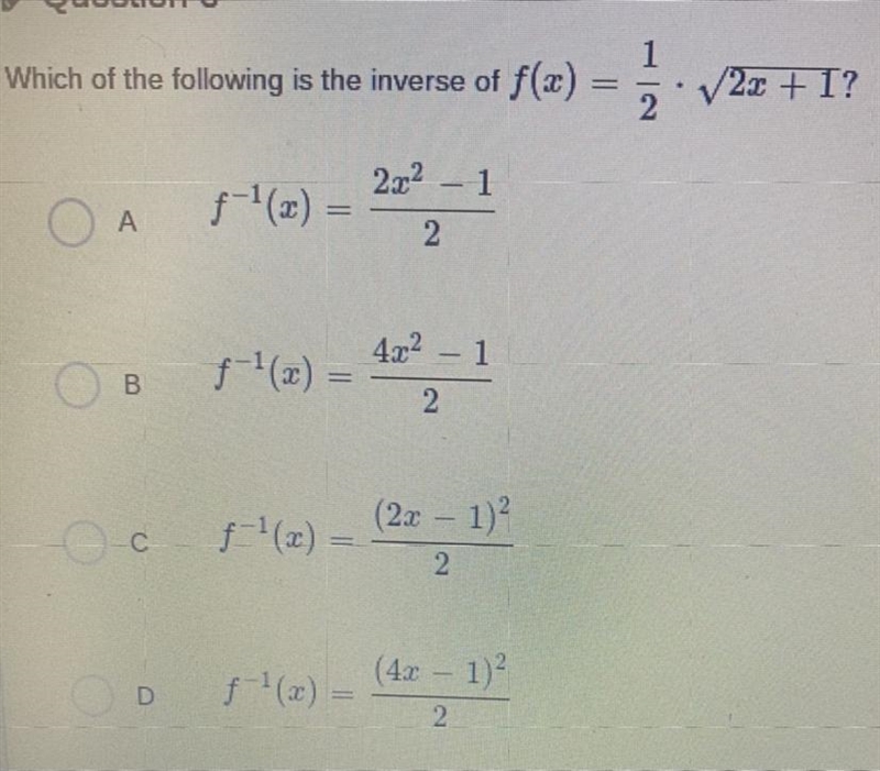 Which of the following is the inverse of f(x)-example-1