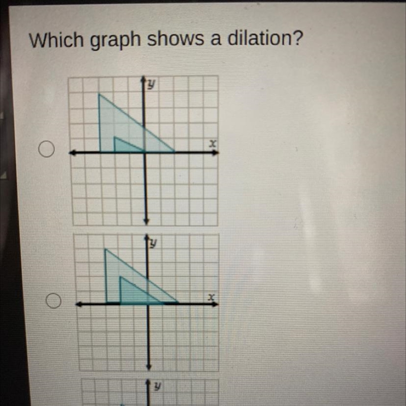 Which graph shows a dilation-example-1