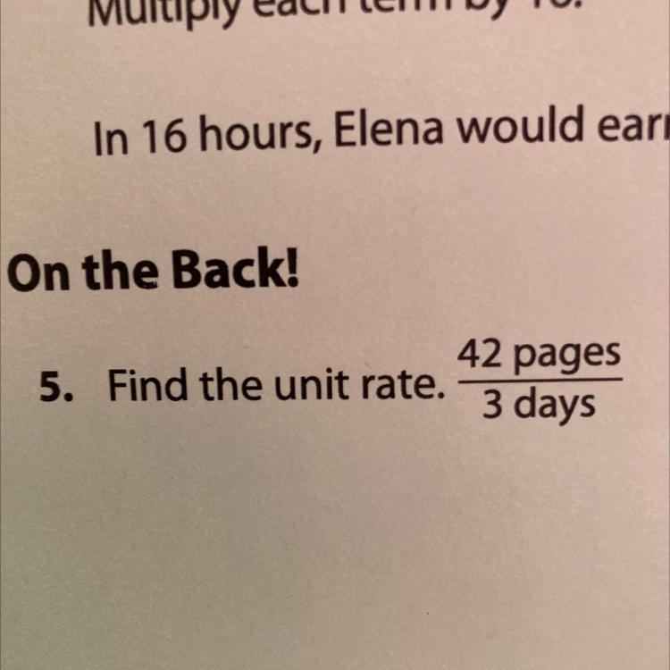 Find the unit rate 42 pages ————— 3 days-example-1