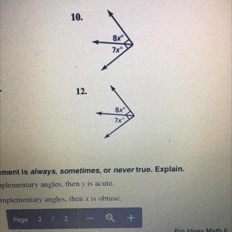 Complementary of supplementary? Find the value of x-example-1