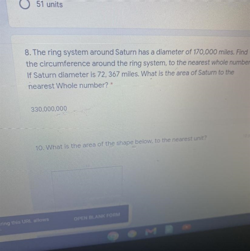 10 points 8. The ring system around Saturn has a diameter of 170,000 miles. Find the-example-1