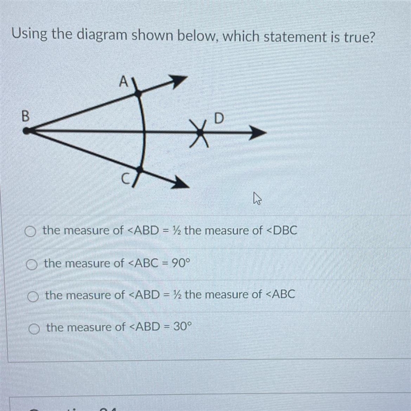 PLS HELP! Using the diagram shown below, which statement is true?-example-1