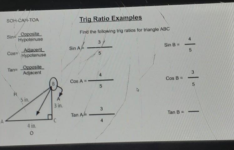 What is the tan B in the given triangle​-example-1