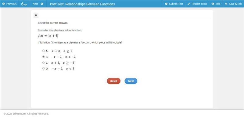 Select the correct answer. Consider this absolute value function. If function f is-example-1