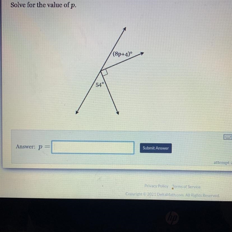 Solve for the value of p. p =-example-1