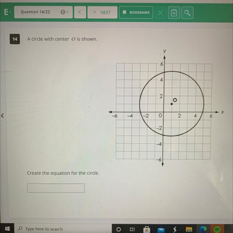 Can someone please help me create an equation for this circle?-example-1