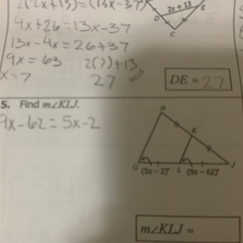 5. Find m (5x- 2) (9x - 62)-example-1