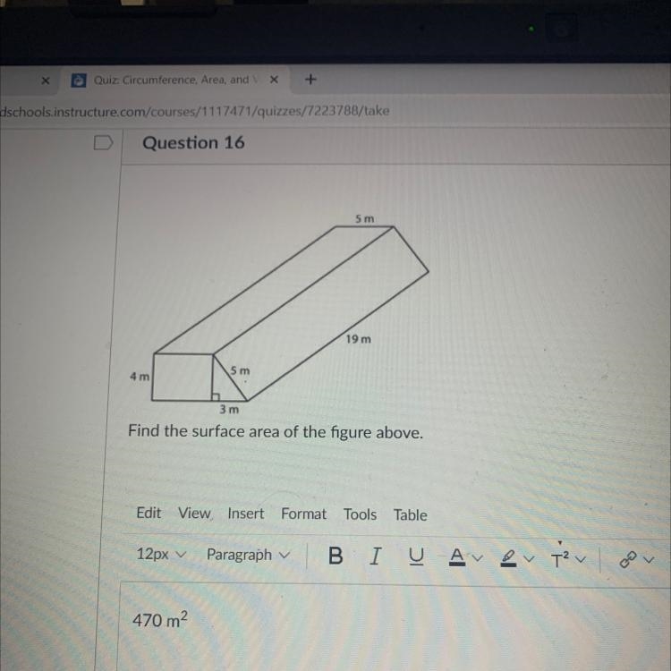 5 m 19 m 5 m 4 m 3 m Find the surface area of the figure above.-example-1