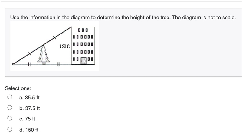 Use the information in the diagram to determine the height of the tree. The diagram-example-1