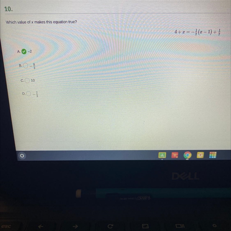 PLEASE HELP ASAP !!!! Which value of x makes this equation true ? 14 + x = -1/2 (x-example-1