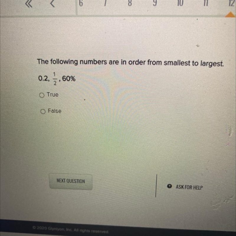 This is a true or false question. (Question in the photo)-example-1