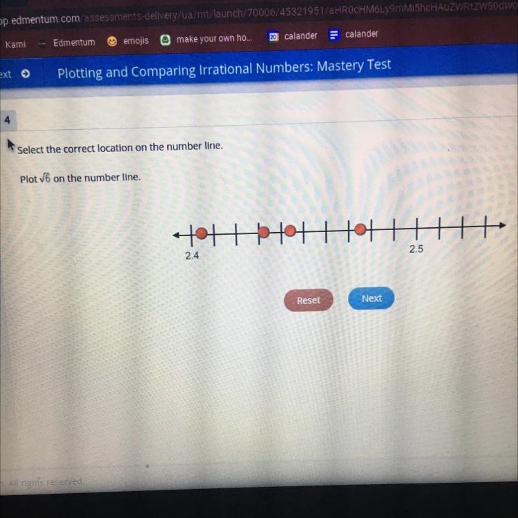 Select the correct location on the number line, Plot on the number line.-example-1