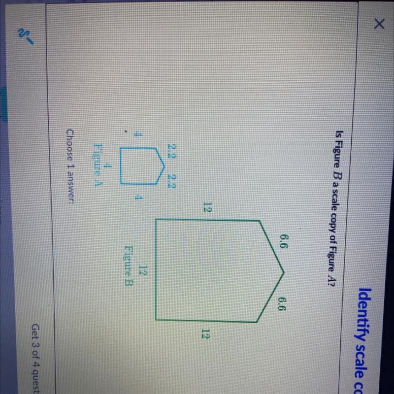 Is Figure B a scale copy of Figure A?-example-1