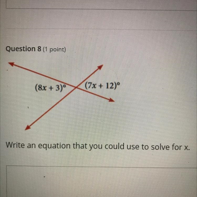 Write an equation that you could use to solve for X.-example-1