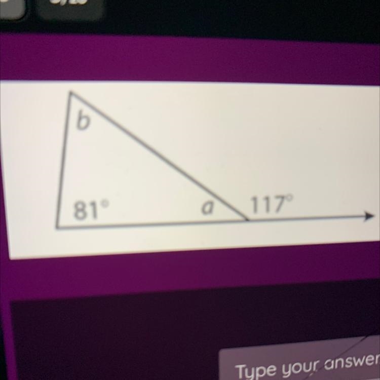 What is the measure of angle a?-example-1