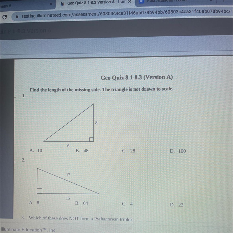 Find the length of the missing side pls help-example-1